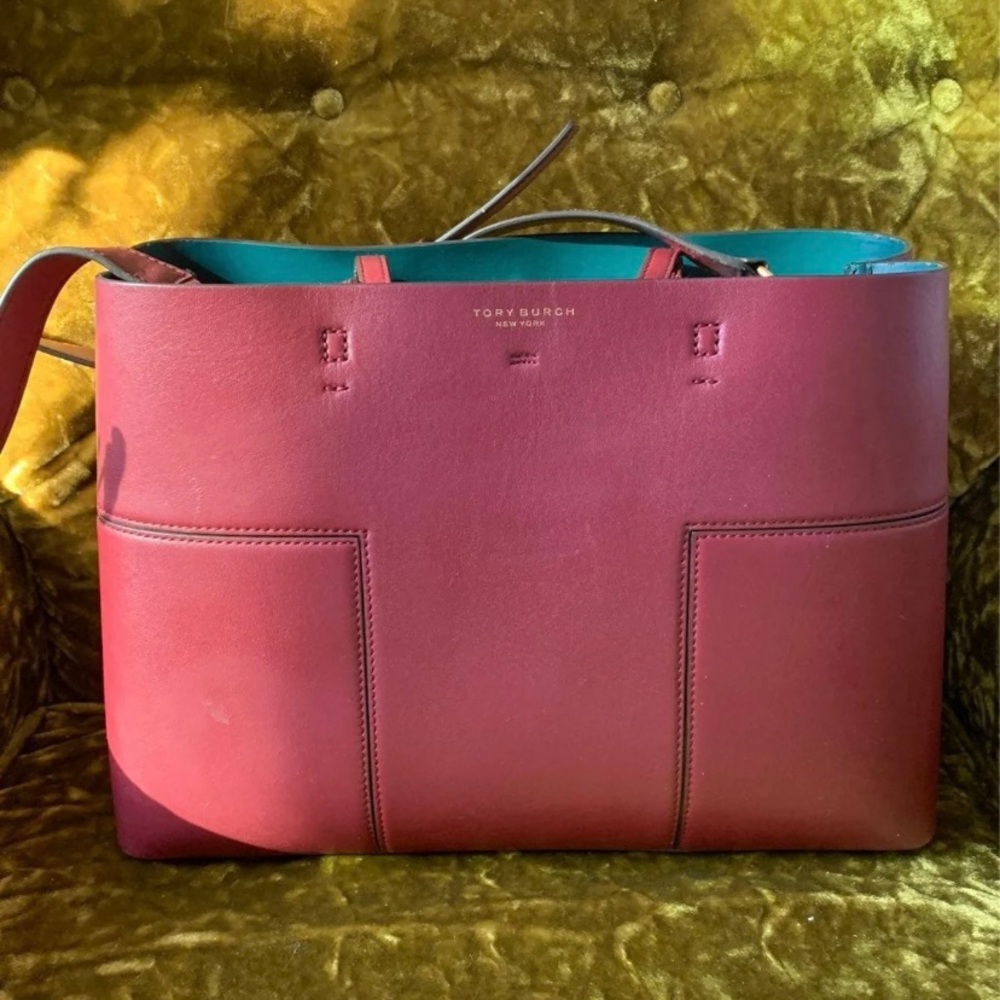 Tory Burch Block T triple compartment tote